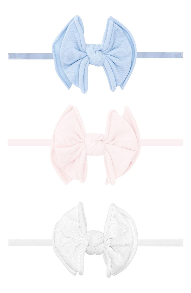 Baby Bling 3-Pack Baby Fab Skinny Bow Headbands, Main, color, Blue Ballet