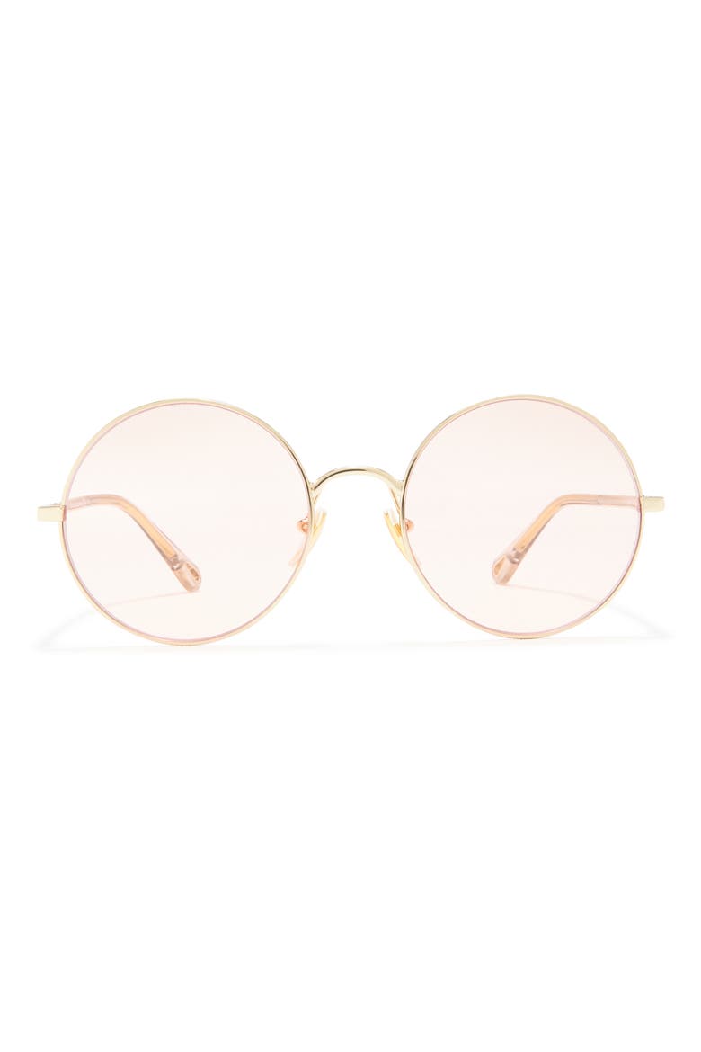 56mm Double Layer Round & Square Sunglasses, Main, color, GOLD BROWN