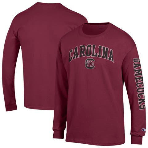 Men's Champion  Garnet South Carolina Gamecocks Arch Over Logo 2-Hit Long Sleeve T-Shirt