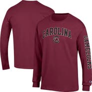 Champion Men's Champion Garnet South Carolina Gamecocks Arch Over Logo 2-Hit Long Sleeve T-Shirt