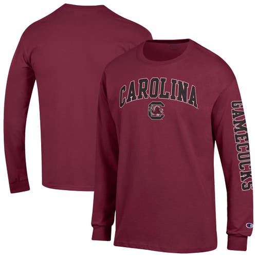 Champion Garnet South Carolina Gamecocks Arch Over Logo 2-hit Long Sleeve T-shirt In Burgundy