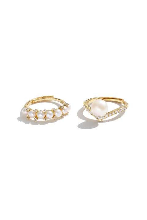 Freshwater Pearl Stackable Ring Set