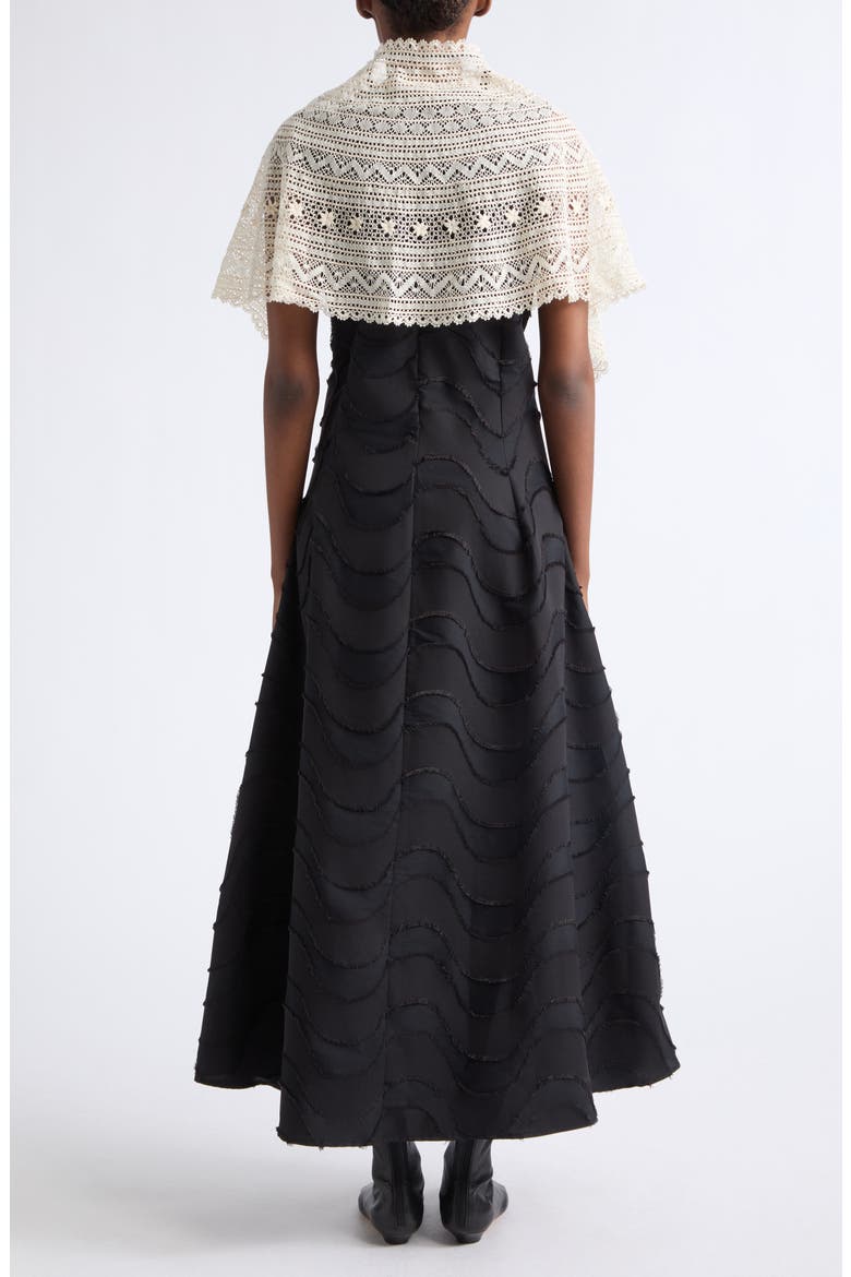Removable Lace Collar Sleeveless Maxi Dress, Alternate, color, BLACK