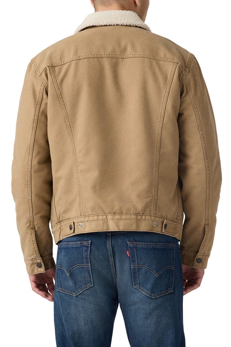 Type III High Pile Fleece Lined Denim Trucker Jacket, Alternate, color, ERMINE