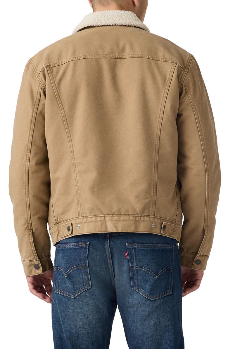 Levi's Type III High Pile Fleece Lined Denim Trucker Jacket, Alternate, color, Ermine