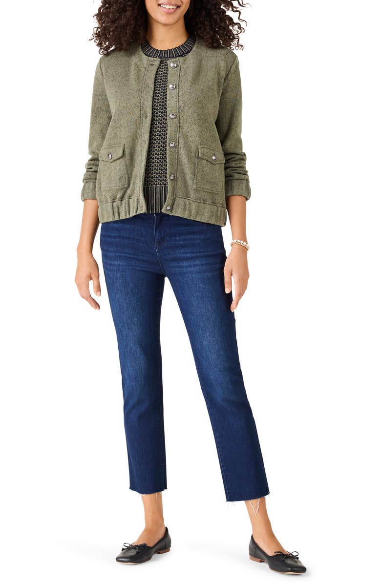 NIC+ZOE Knit Cotton Utility Jacket, Alternate, color, Army