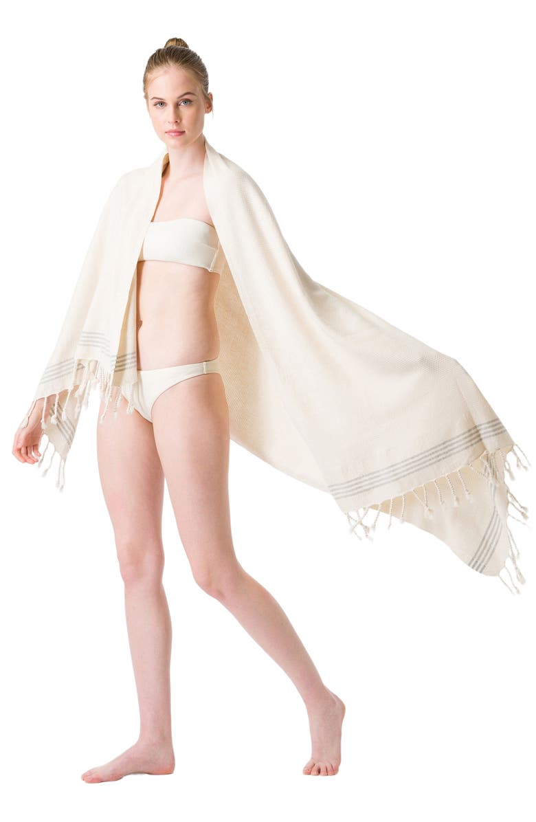 Olive & Linen Whisper Weight Natural Turkish Towel Set, Alternate, color,