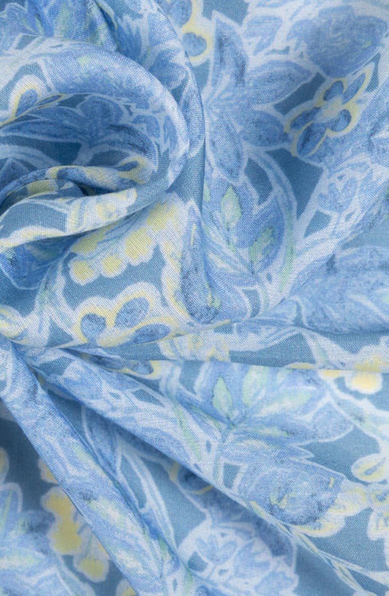 Lauren Ralph Lauren Summer Floral Small Square Scarf, Alternate, color, Blue Note