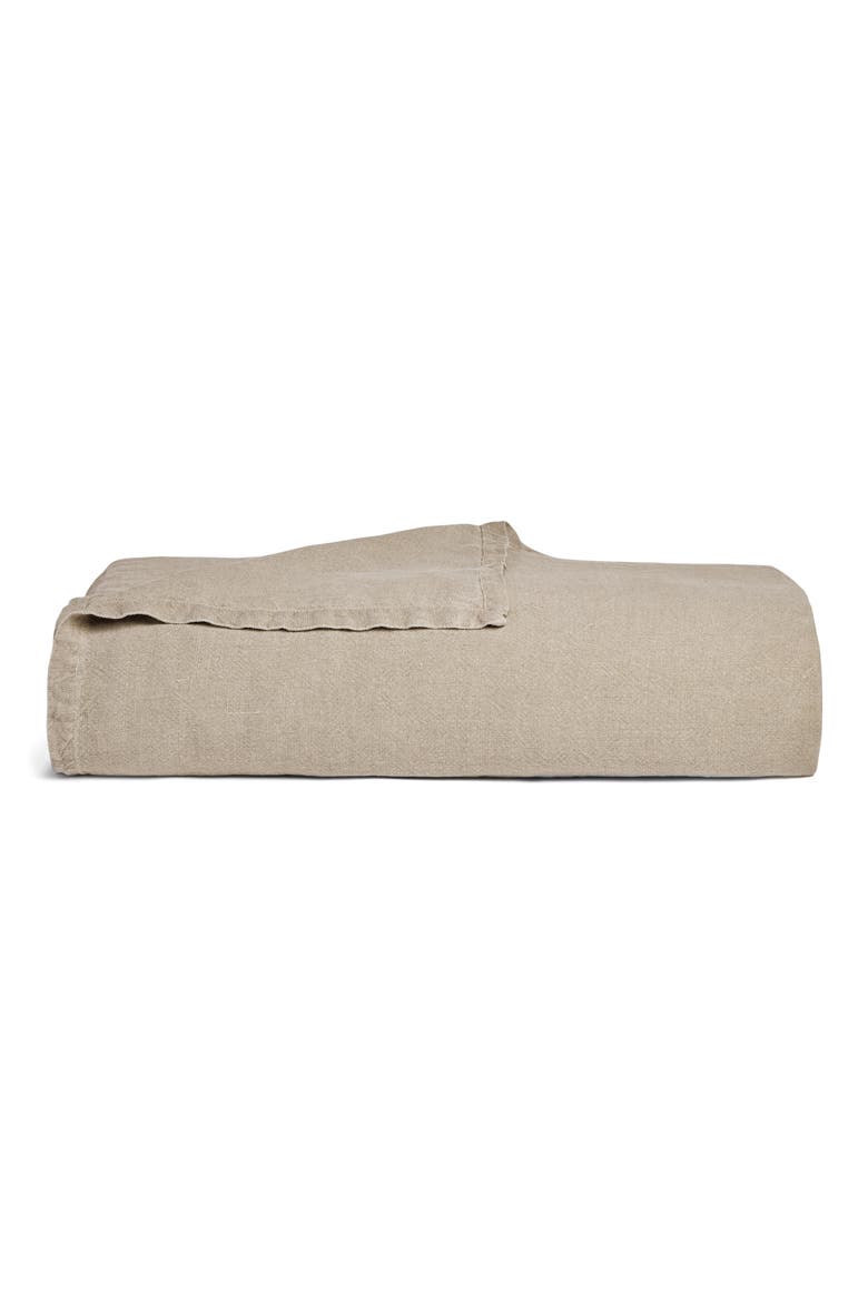 Vintaged Linen Bed Cover, Main, color, NATURAL