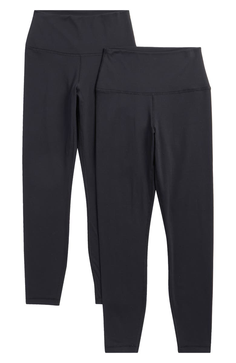 YOGALICIOUS PolarLux Assorted 2-Pack Everyday Fleece Leggings, Main, color, Black/ Black