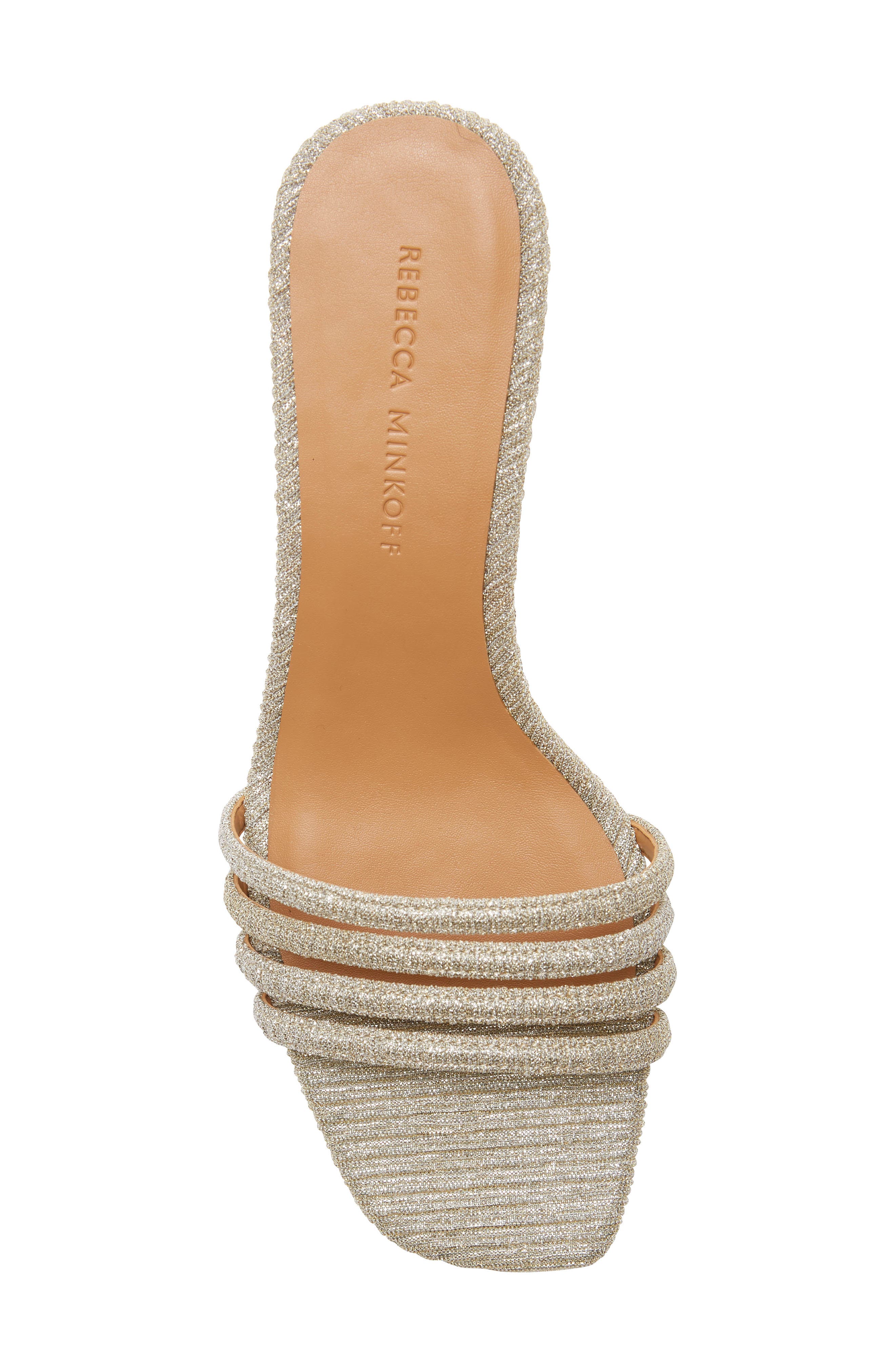 Decklynn Slide Sandal, Alternate, color, GOLD MULTICOLOR FABRIC