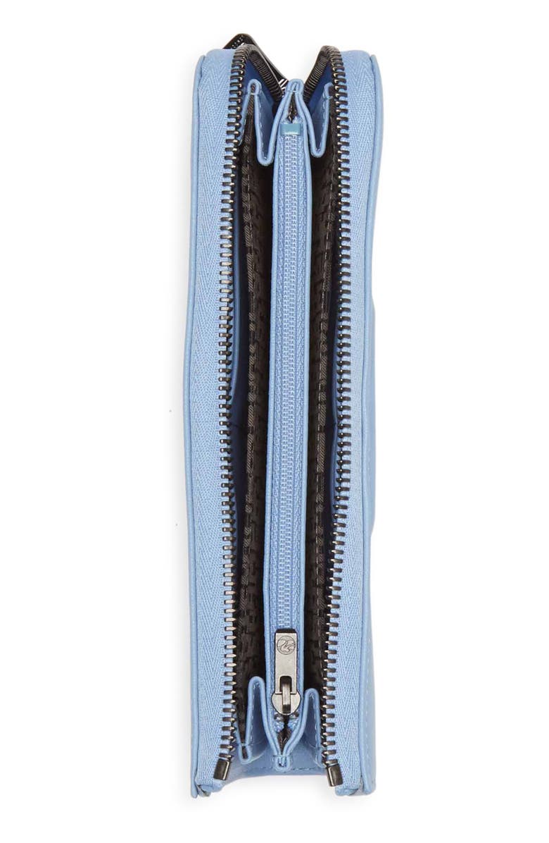 Longchamp Leather 3/4 Zip Wallet, Alternate, color, Blue