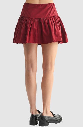 Flounce Cotton Miniskirt