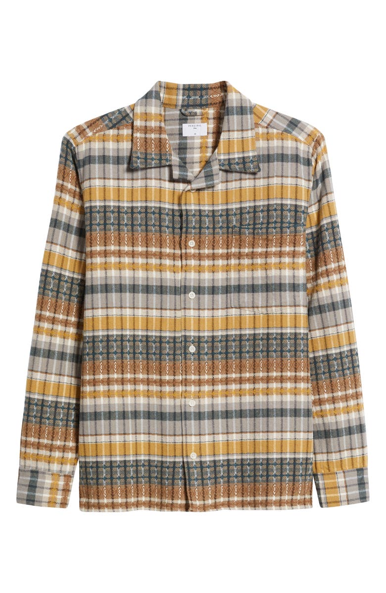 Percival Consign Ashdown Embroidered Flannel Button-Up Shirt, Alternate, color,