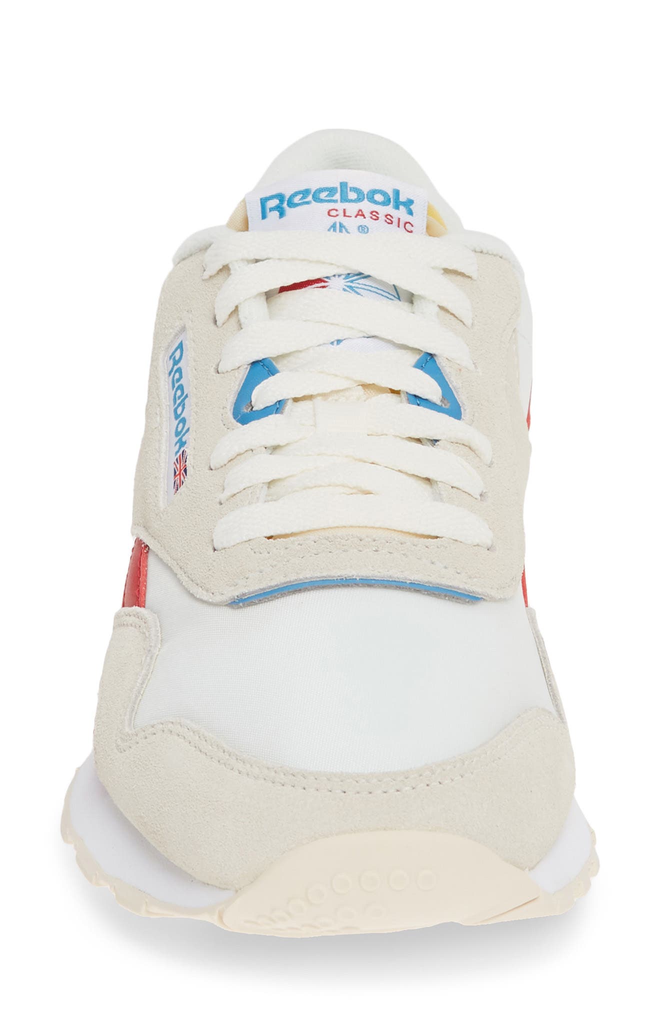 Classic Nylon Sneaker, Alternate, color, CHALK/ SCARLET/ CYAN/ WHITE