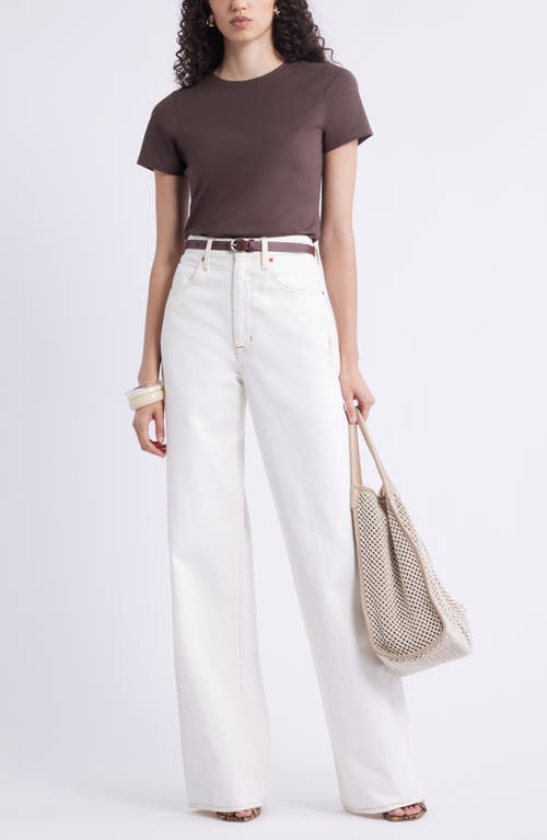 Nordstrom Pima Cotton Blend Crewneck T-shirt In Brown