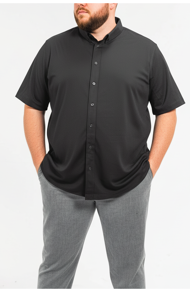 Regent Row Men’s Big and Tall Commuter Shirt, Short Sleeve Button Down, Tailored Fit, Spread Collar, Performance Fabric, Stylish & Casual Breathable Shirt, Main, color, 