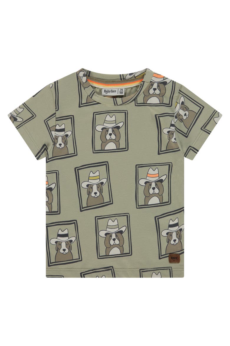 Allover Western Graphic Short Sleeve T-Shirt, Main, color, Sage
