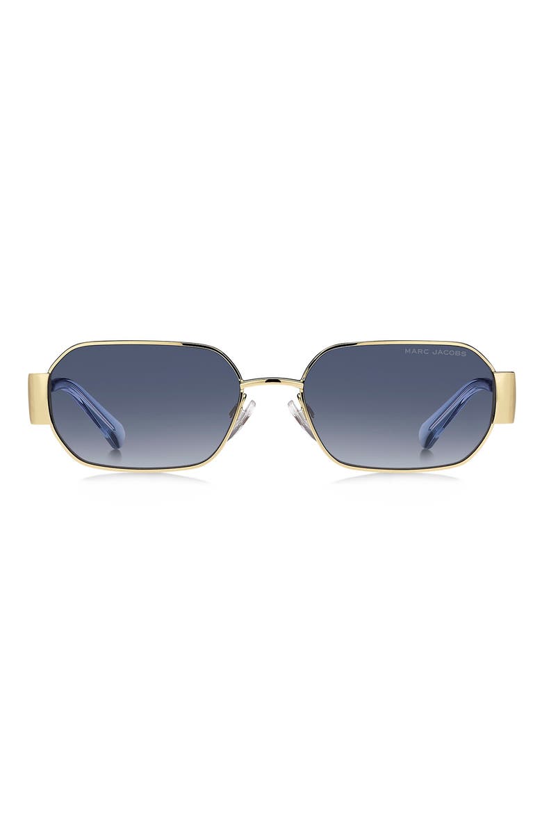 56mm Square Sunglasses, Main, color, GOLD BLUE/ DARK BLUE