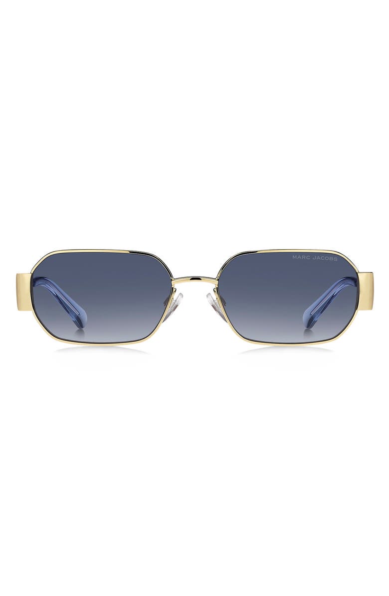 Marc Jacobs 56mm Square Sunglasses, Main, color, Gold Blue/ Dark Blue