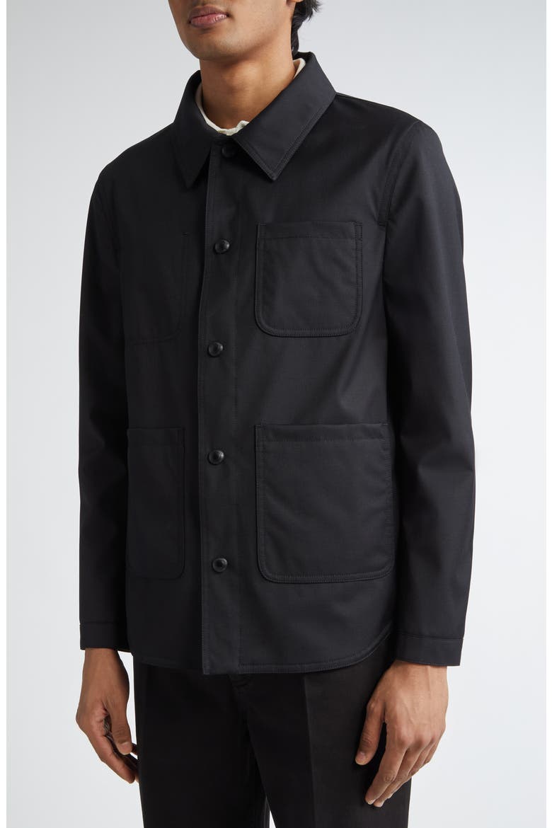 Virgin Wool Utility Jacket, Alternate, color, BLACK