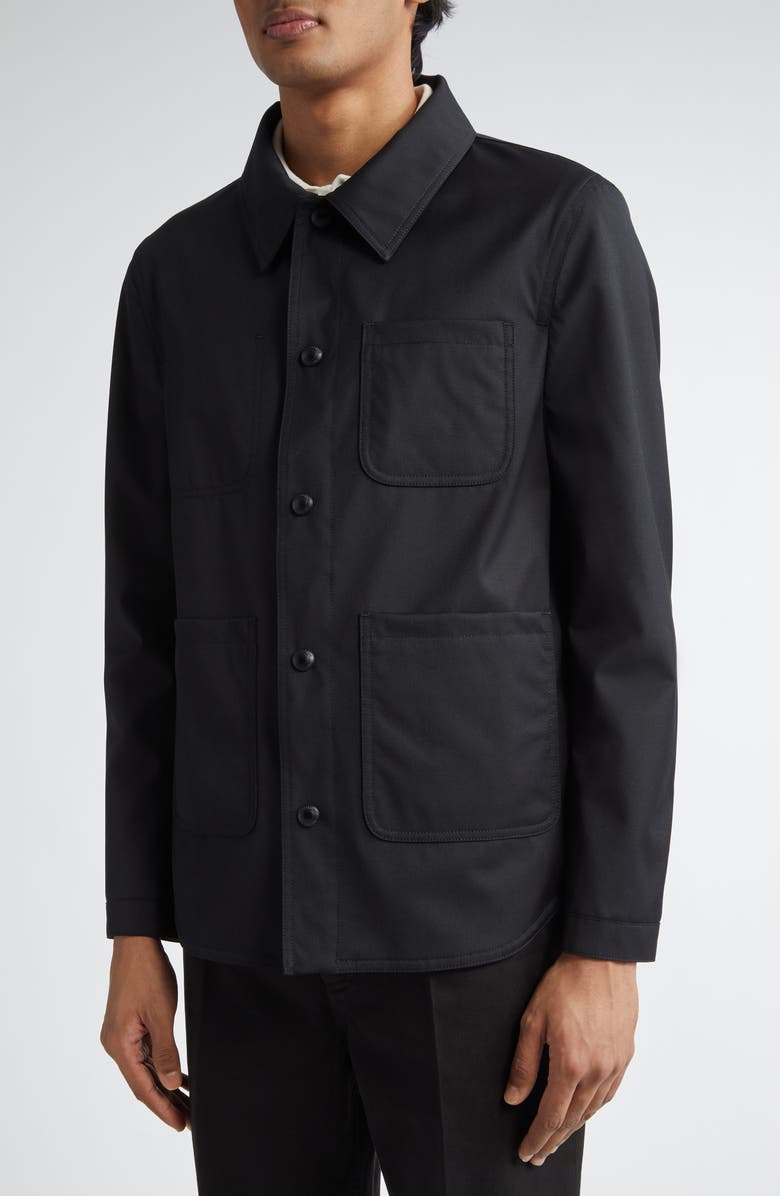 Thom Browne Virgin Wool Utility Jacket, Alternate, color, Black