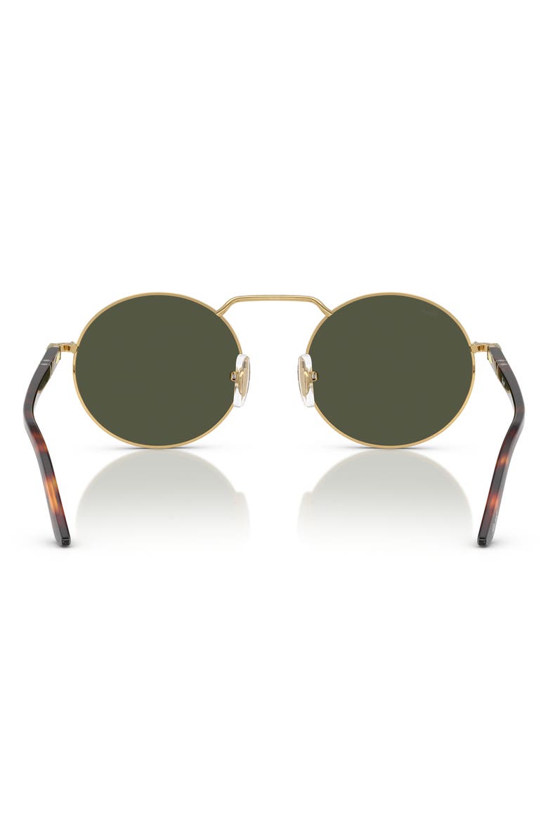 Persol 53mm Polarized Round Sunglasses, Alternate, color, Green