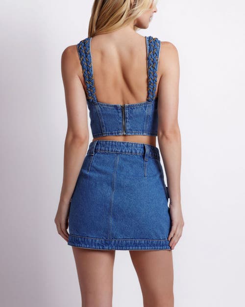 PATBO PATBO BRAIDED DENIM MINI SKIRT