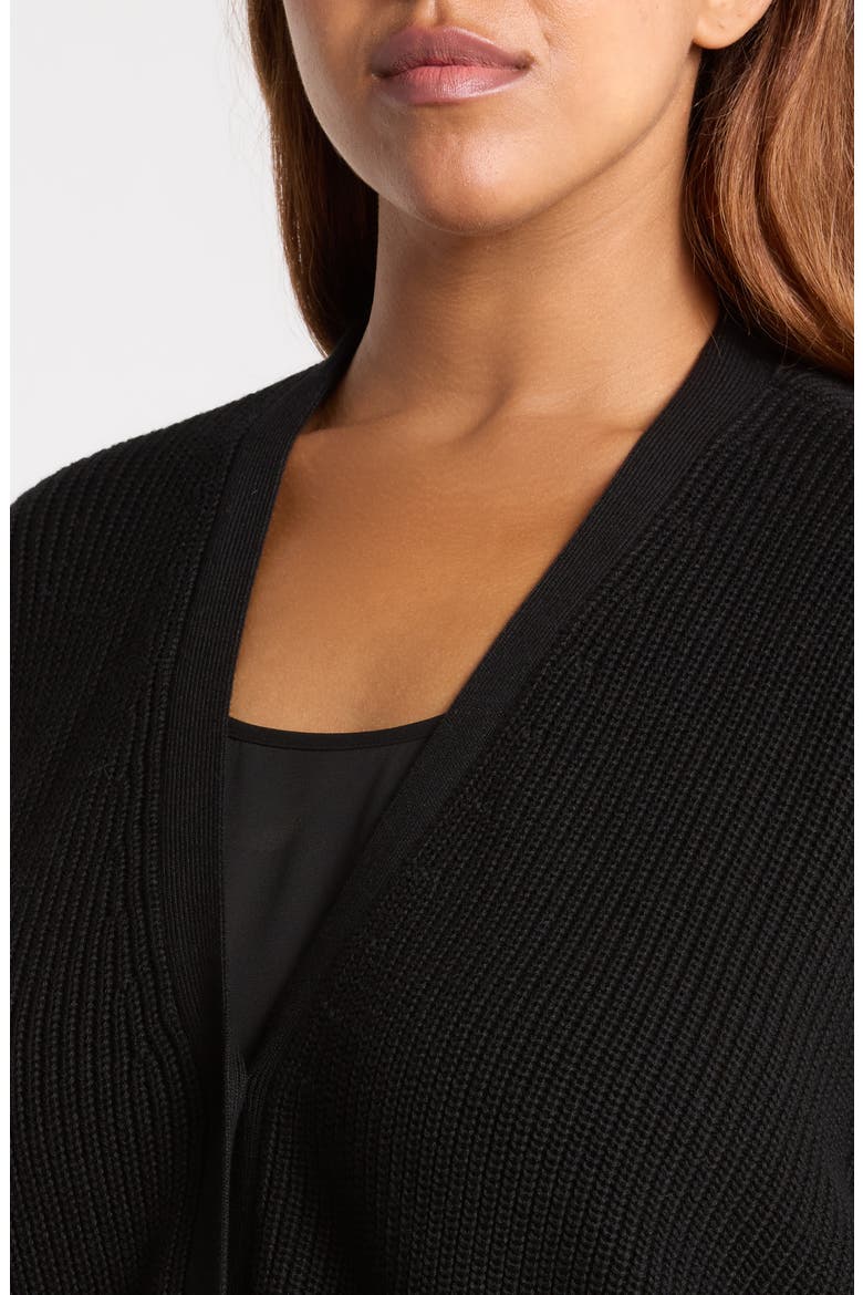 V NECK CARDIGAN, Alternate, color, BLACK