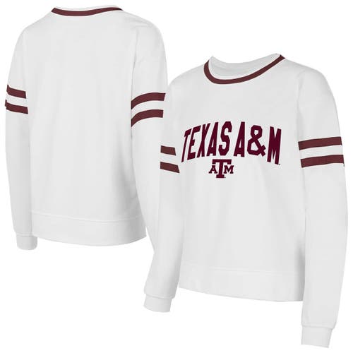 Concepts Sport White Texas A&m Aggies Borough French Terry Arch Over Long Sleeve T-shirt