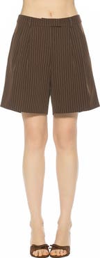 Alexia Admor Dia Pinstripe Pleated Shorts