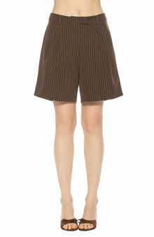 Alexia Admor Dia Pinstripe Pleated Shorts
