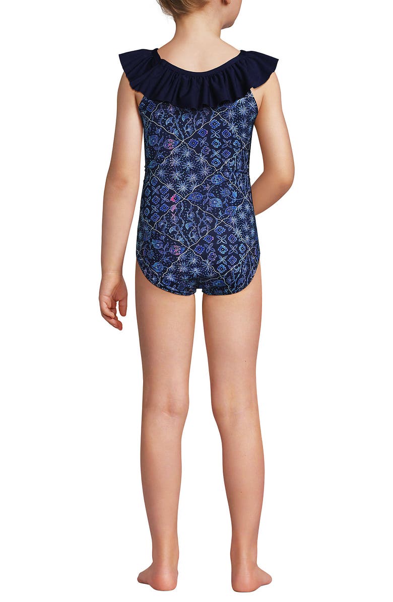Lands' End Girls Plus Size Ruffle One Piece Swimsuit, Alternate, color, 