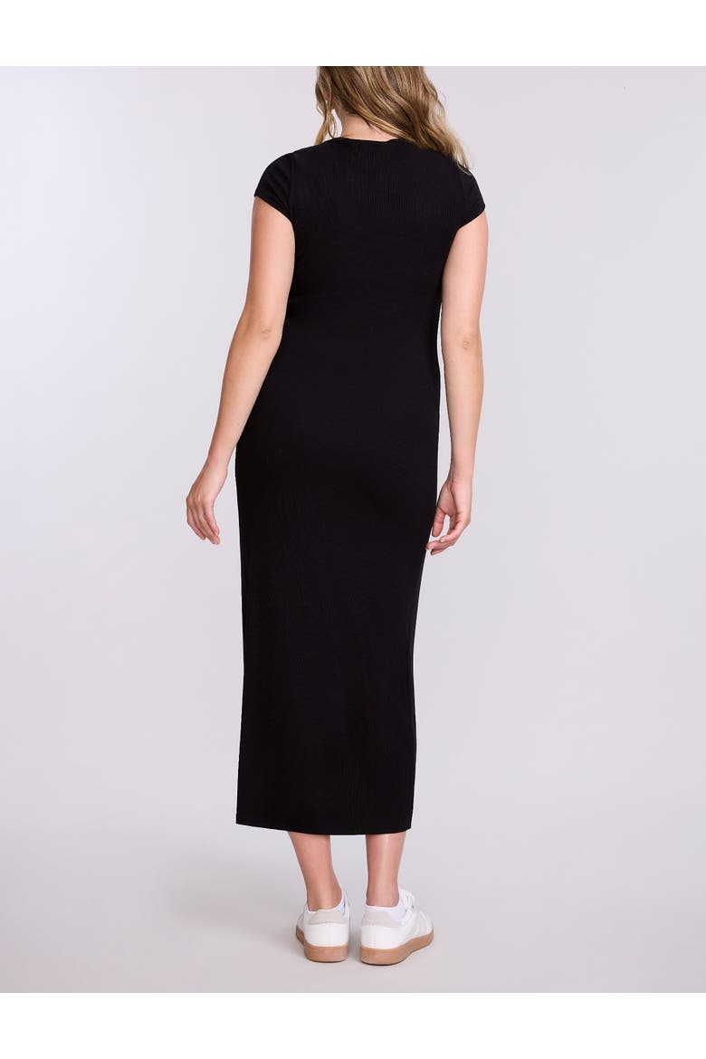 Short Sleeve Henley Bodycon Maxi Dress, Alternate, color, Black