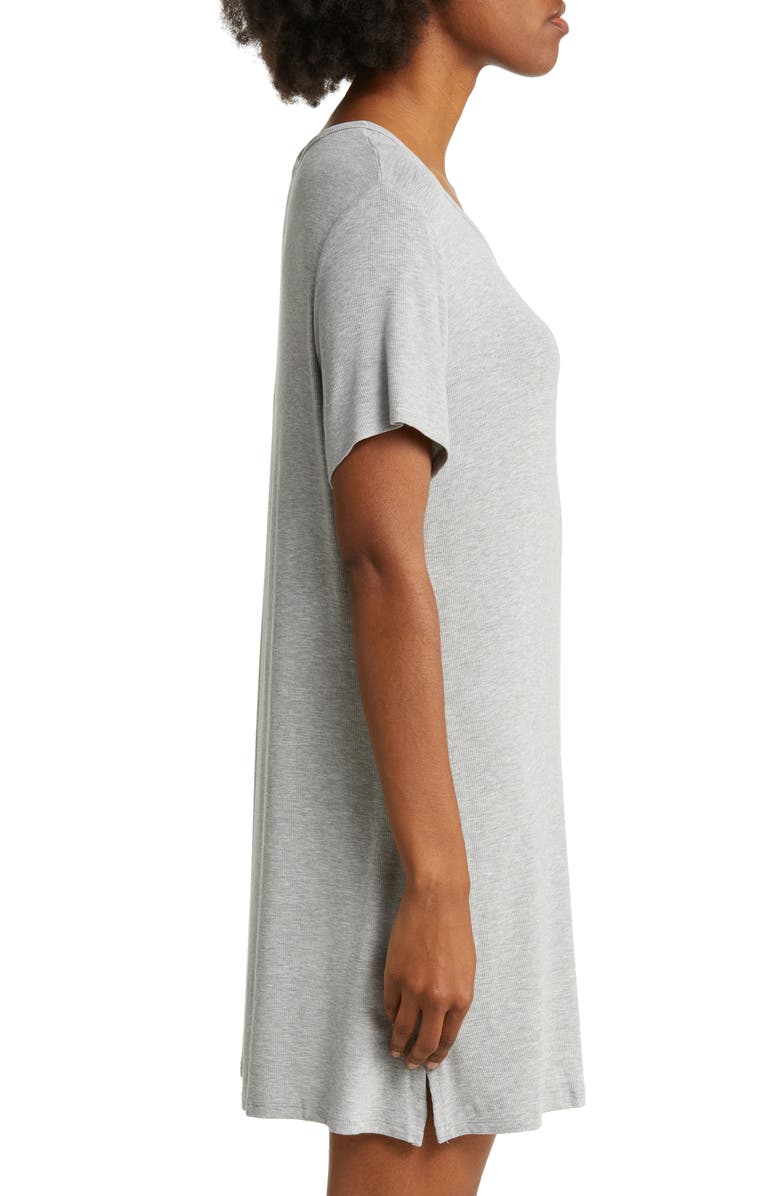Cozy Earth Rib Knit Nightshirt, Alternate, color, Grey