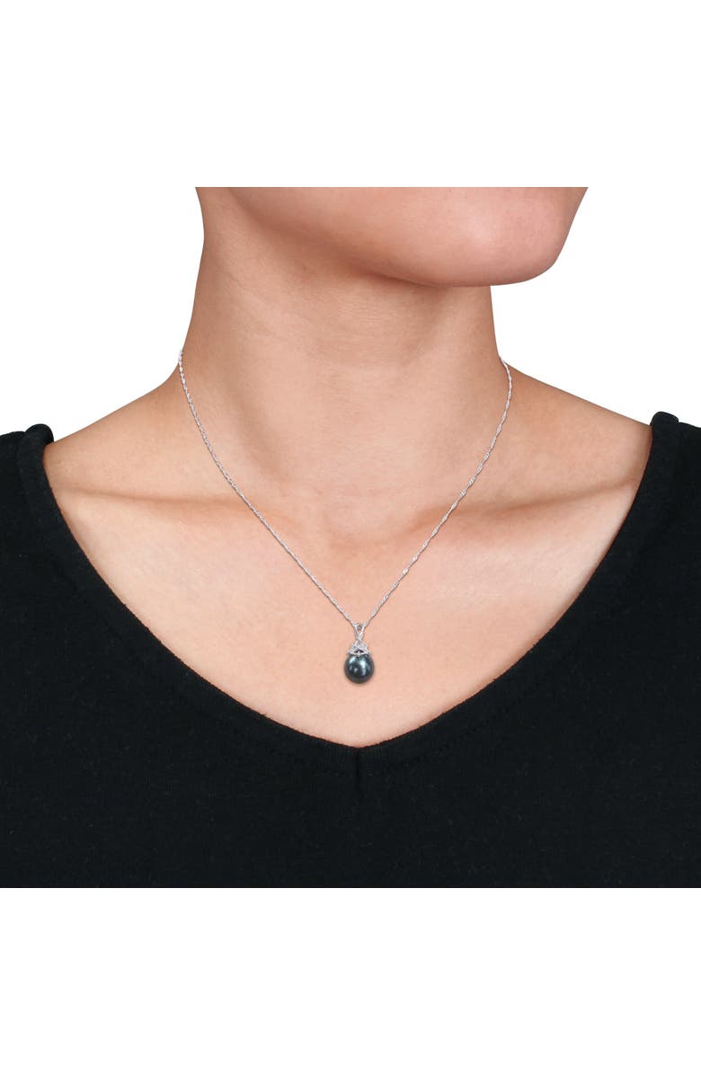 Julianna B. Tahitian Pearl & Diamond Filigree Necklace 14k, Alternate, color, Cultured Tahitian Pearl