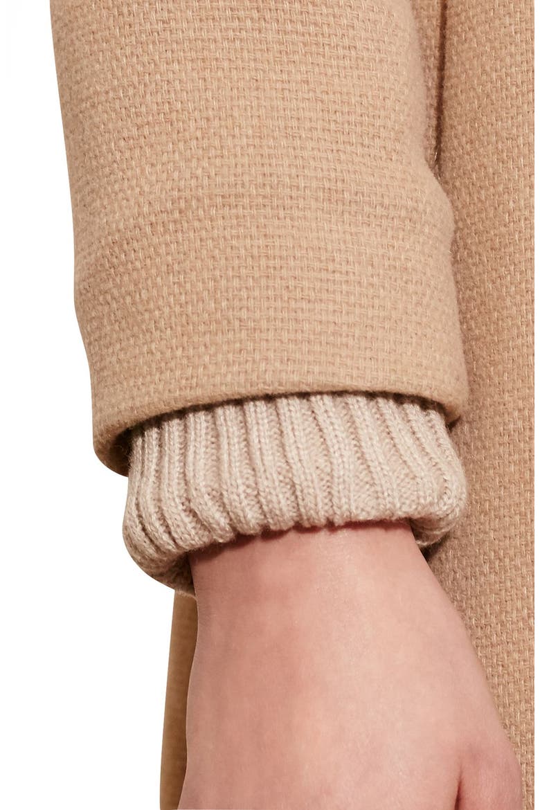 Funnel Neck Wool Coat, Alternate, color, CAMEL