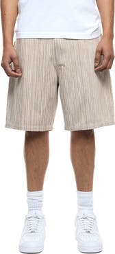Round Two Stripe Flat Front Cotton Shorts