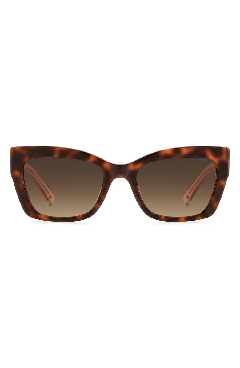 Kate Spade New York 53mm valeria/s cat eye sunglasses, Main, color, Havana Pink/ Brown Gradient