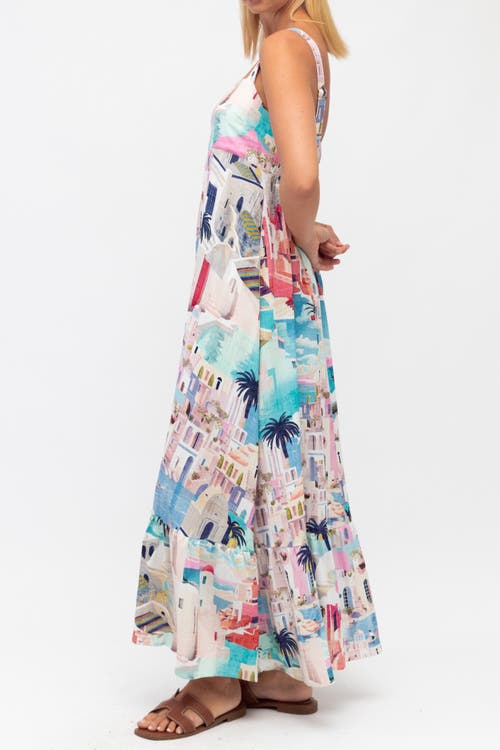 White Closet Sunny Santorini Maxi Dress In Blue