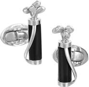 Jan Leslie Golf Bag and Clubs Gemstone Sterling Cufflinks
