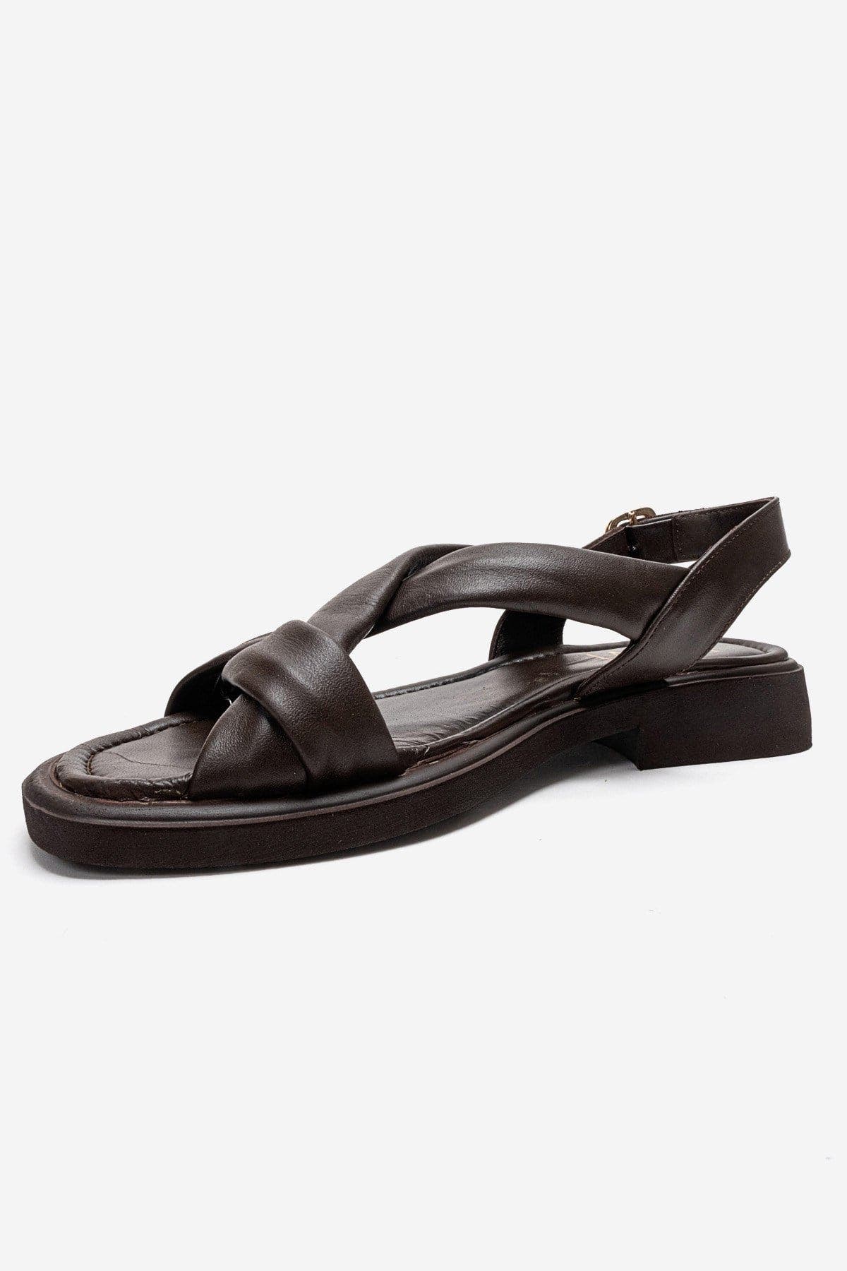 Frand Leather Crisscross Strap Sandal, Alternate, color, Brown