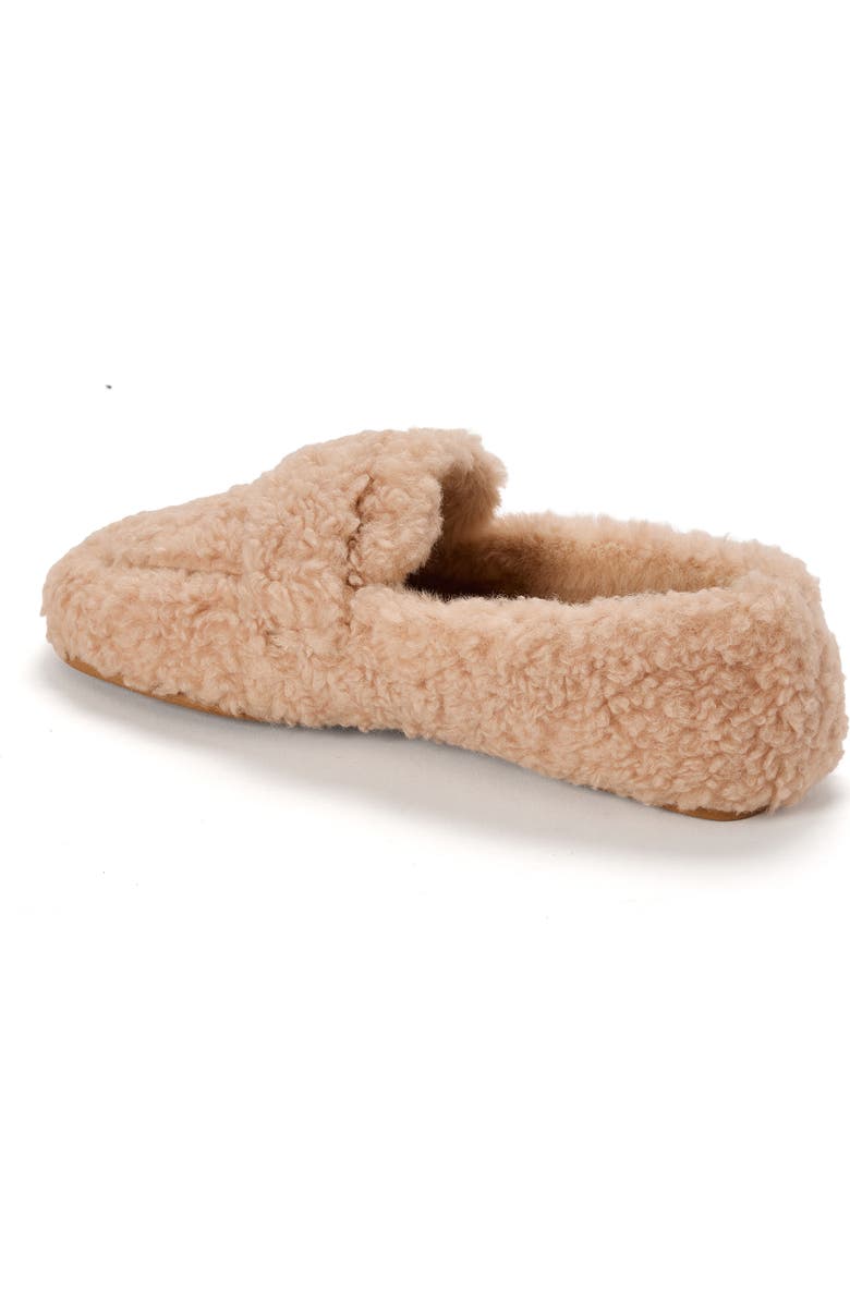 DEARFOAMS Madeline Luxe Teddy Loafer Slipper, Alternate, color, Latte