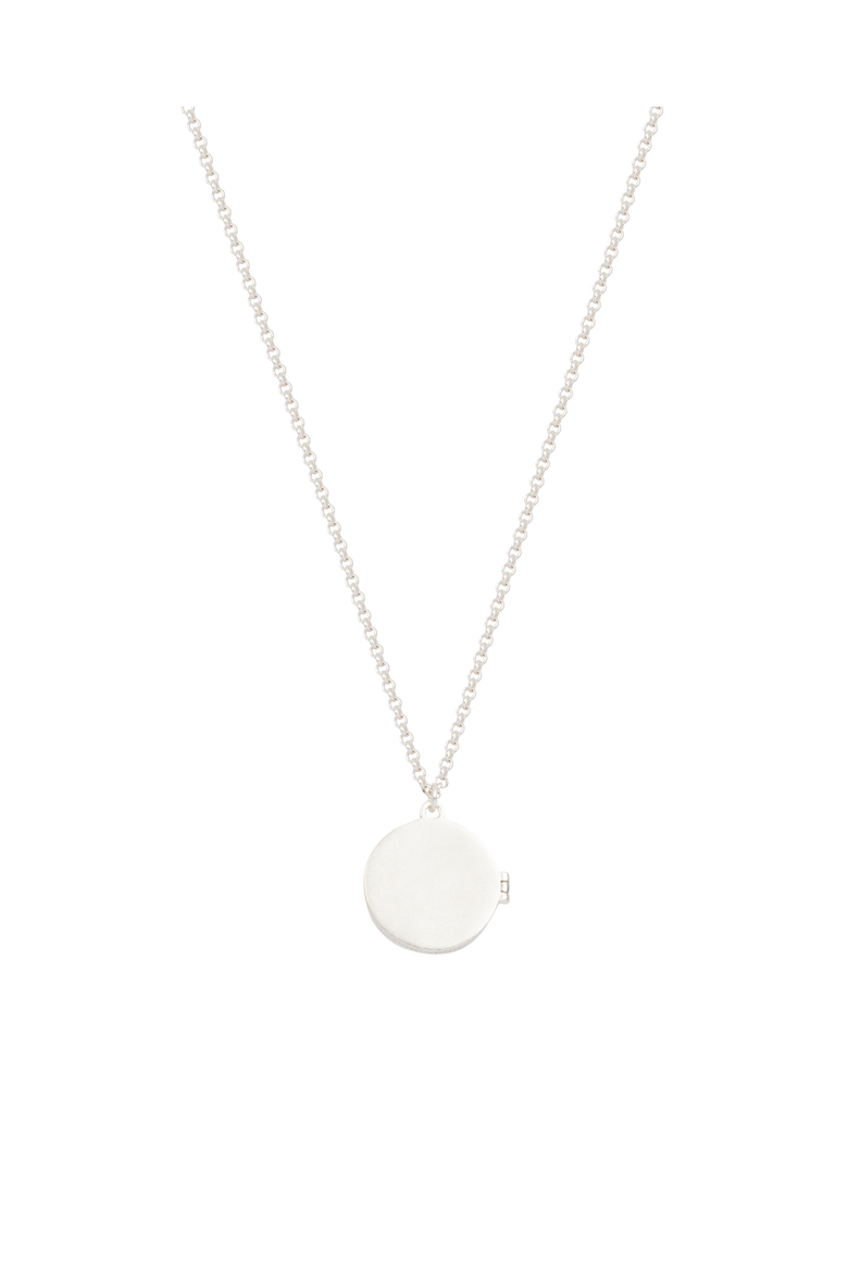 Nightshade Moon Silver Locket Chain Necklace, Alternate, color, Silver