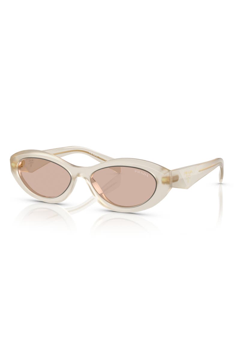 Prada 55mm Irregular Sunglasses, Alternate, color, Brown White