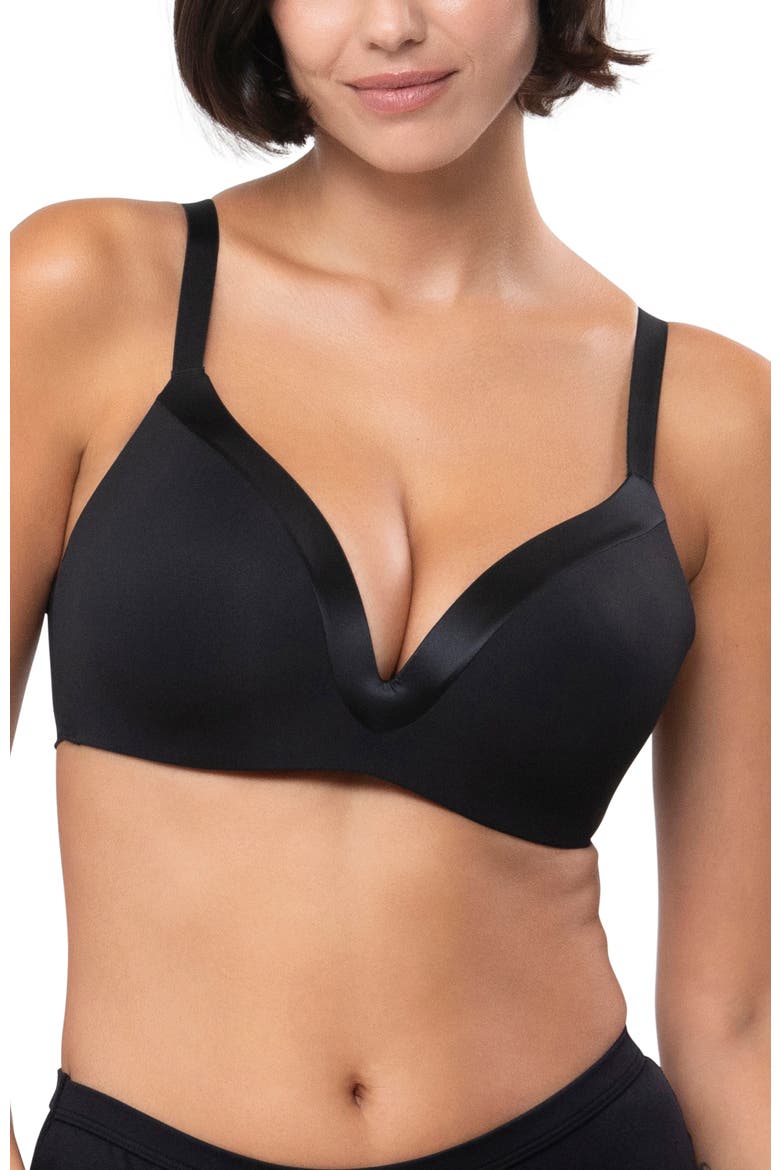 The Satin Grace Bra, Main, color, Black