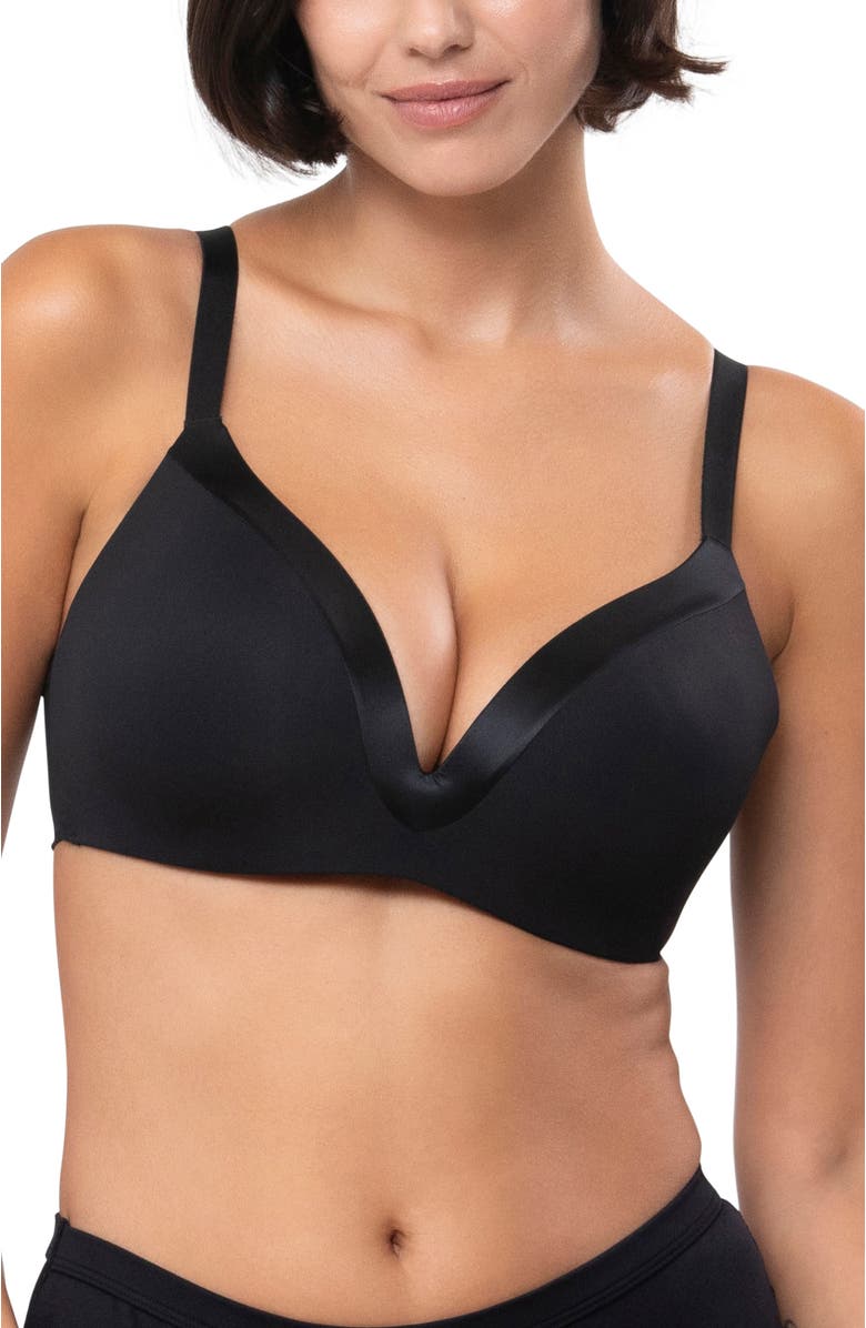 Underoutfit The Satin Grace Bra, Main, color, Black