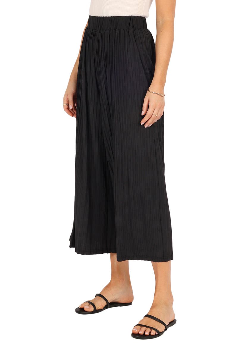 Cher High Waist Pleat Wide Leg Pants, Alternate, color, BLACK