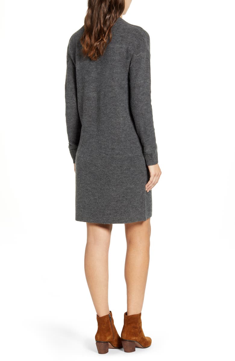 Caslon<sup>®</sup> Crewneck Long Sleeve Sweater Dress, Alternate, color,
