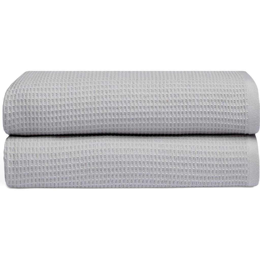 Cozy Earth Waffle Bath Towel In Gray